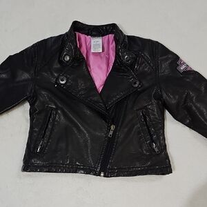 Harley-Davidson Kids Black Jacket with Pink Lining
